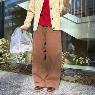 String Cotton Wide Pants