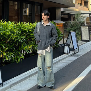 (Unisex) Oversized Cable Knit
