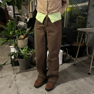 Peach skin cotton pants