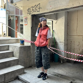 (Unisex) Square Hooded Light Anorak Vest