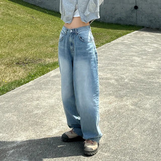 Wide denim pants