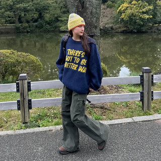 (Unisex) Jacquard Lettering English Knit