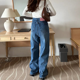 Asymmetrical denim pants