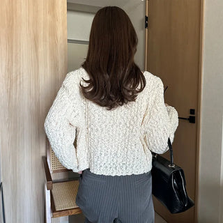 Popcorn V-neck knitwear