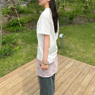Checked layered skirt