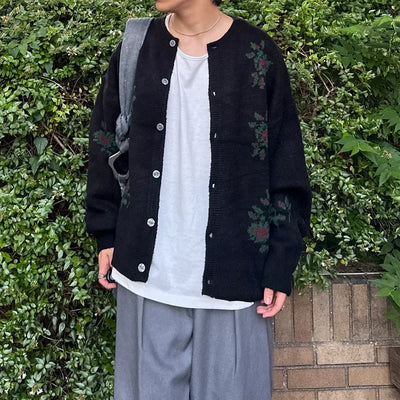 (Unisex) Jacquard Point Cardigan
