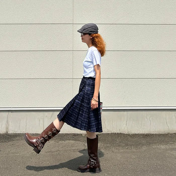 Buckle belt boots