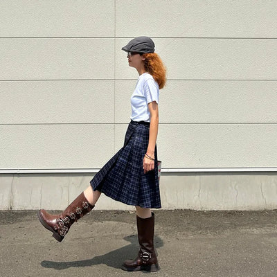 Buckle belt boots