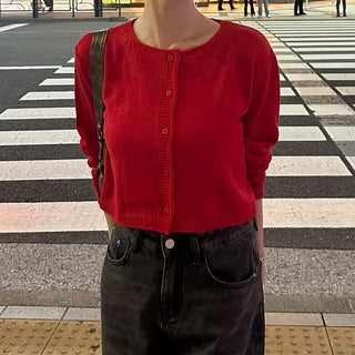 Cropped round cardigan