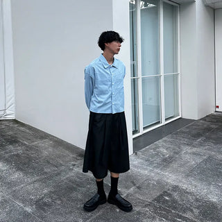 Minimalist cropped pocket shirt