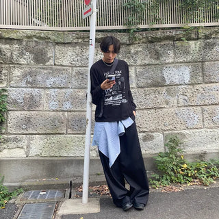Vintage print long-sleeved T-shirt