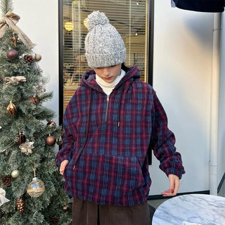 (Unisex) Lulu Check Fleece Hood
