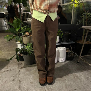 Peach skin cotton pants