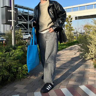 Long leather jacket