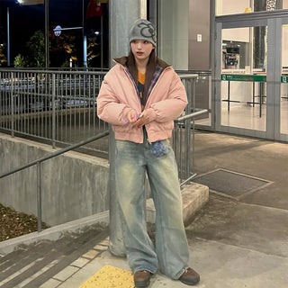 (Unisex) Vintage Wash Wide Fit Denim