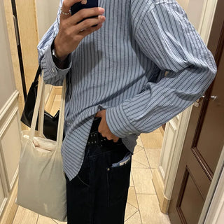 Two-tone striped pocket shirt