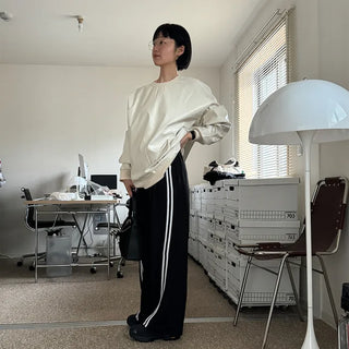 Leather glossy sweatshirt