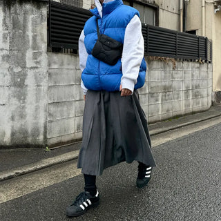 Pleated long classic skirt
