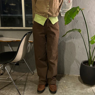 Peach skin cotton pants
