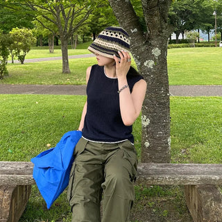 Boucle knit sleeveless top