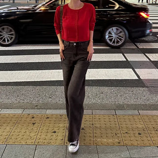 Cropped round cardigan
