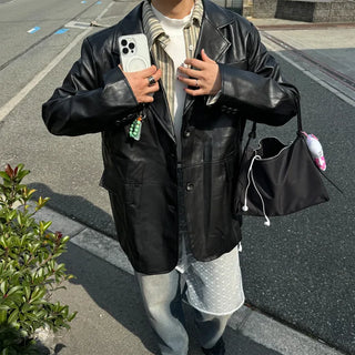Half leather jacket