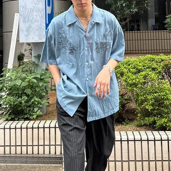 Embroidered Half Shirt