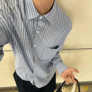 Two-tone striped pocket shirt