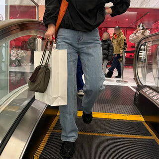 Double-knee denim pants