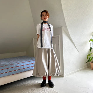 Pumpkin volume long skirt