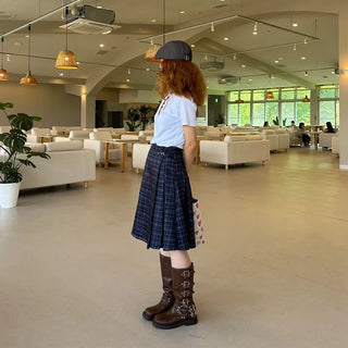 Buckle belt boots
