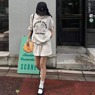 Printed oversized sweatshirt set