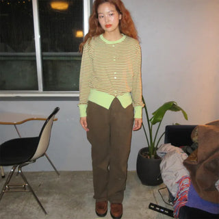 Peach skin cotton pants