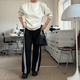 Leather glossy sweatshirt