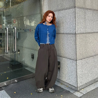 Cotton wide-leg pants