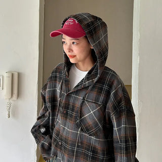(Unisex) Check Big Boxy Seafood Shirt