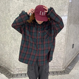 (Unisex) Check Hoodie Shirt Jacket