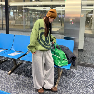 (Unisex) Two-pleat drawstring pants