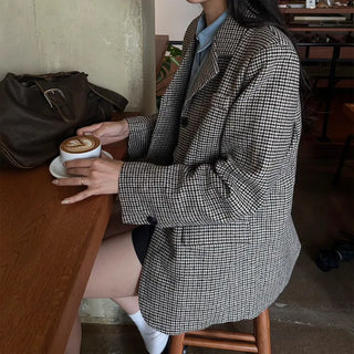 Houndstooth check jacket