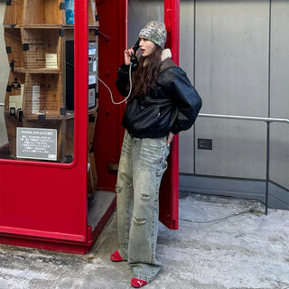(Unisex) Vintage Wash Denim Pants