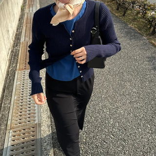 Simple ribbed cardigan