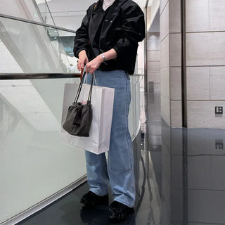 Double-knee denim pants