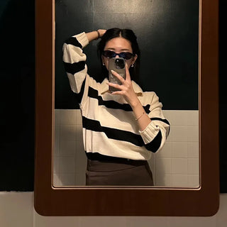 Bold striped loose-fit knit