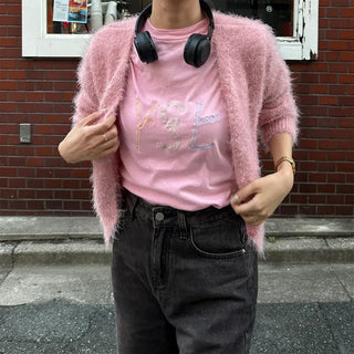 Hairy V-neck cardigan