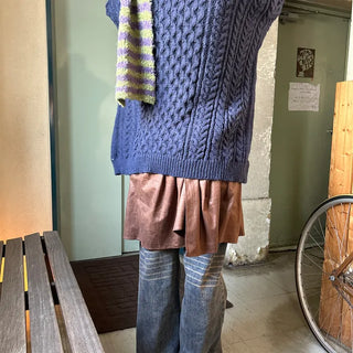 Suede wrap skirt