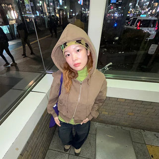 Cotton zip-up hoodie