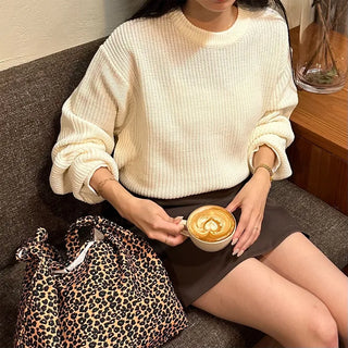 Leopard print shoulder bag