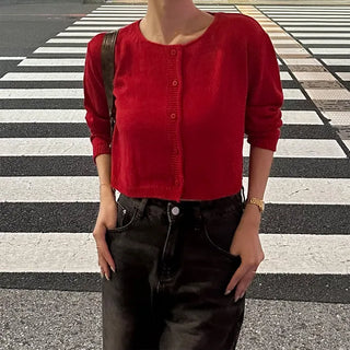 Cropped round cardigan