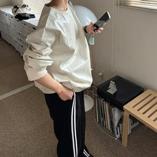 Leather glossy sweatshirt