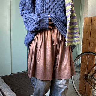 Suede wrap skirt